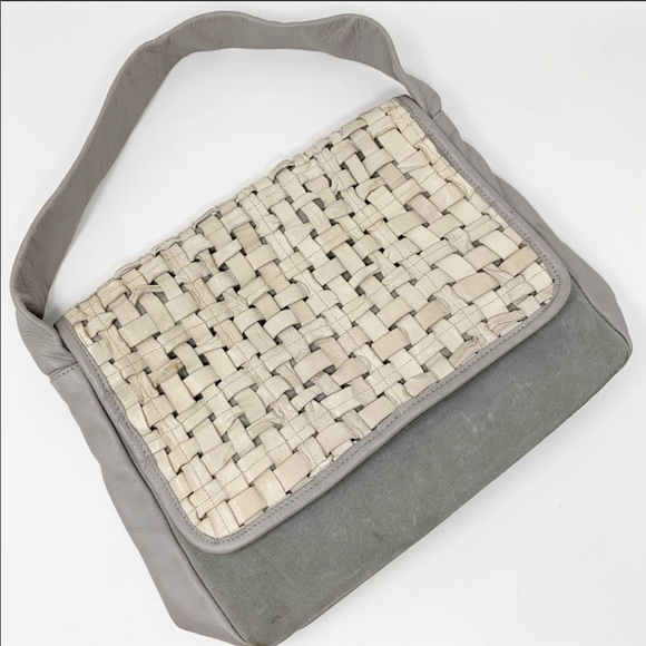 Laura Di Maggio Handbags - Laura Di Maggio Gray Woven Leather Bag